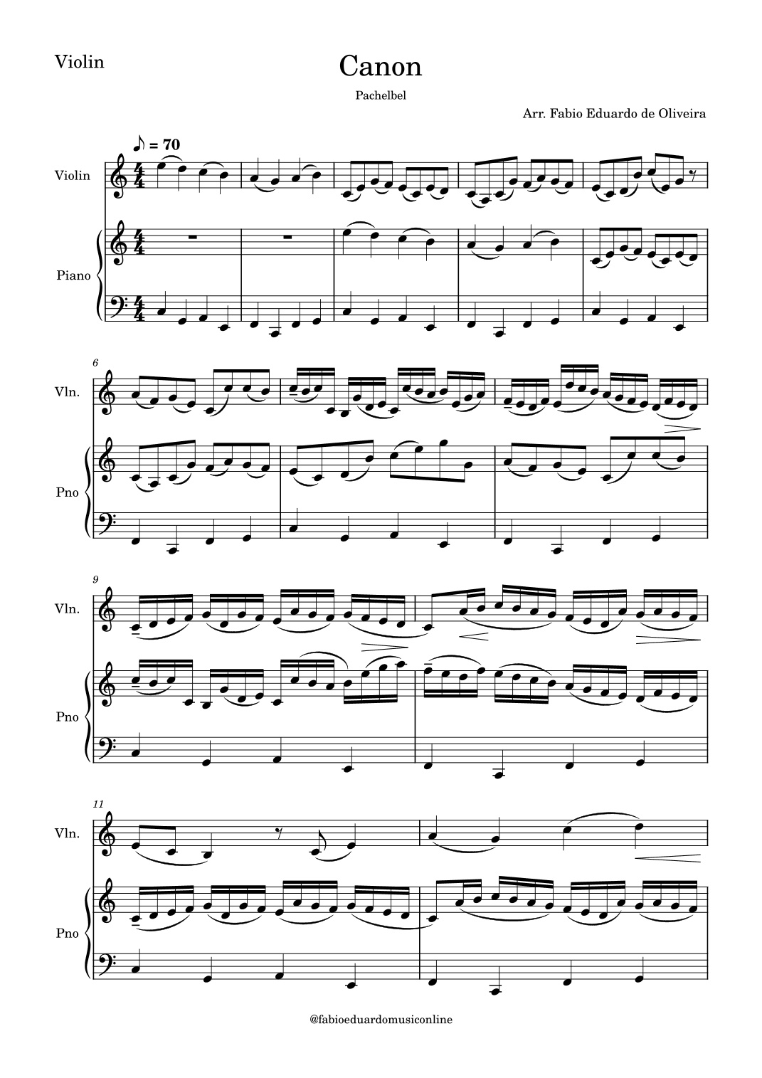 Canon Pachelbel (arr. Fabio Eduardo de Oliveira)