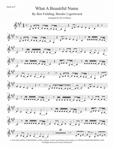 What A Beautiful Name (arr. Kevin Busse)