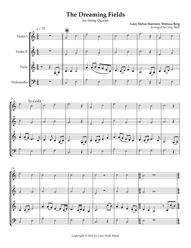 The Dreaming Fields (arr. Gary Wolk)