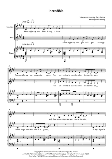 Incredible (arr. Stephanie Seeney)