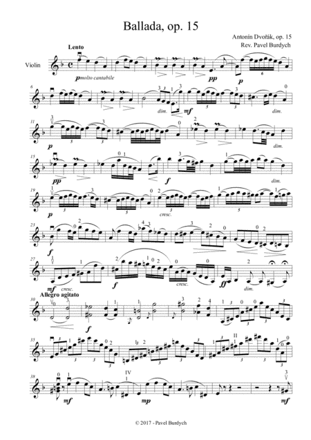 Ballada, op. 15 (arr. Pavel Burdych)