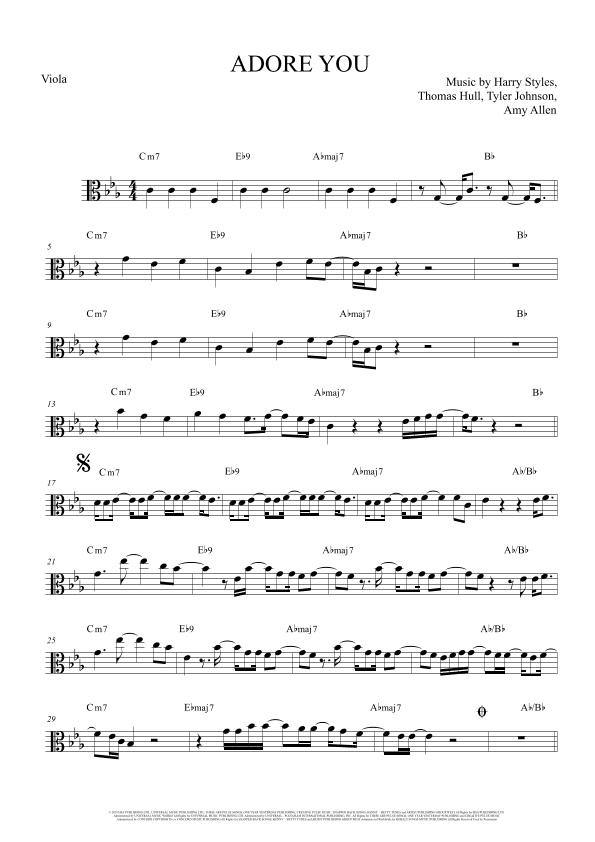 Adore You (arr. The Sheet Music Library)