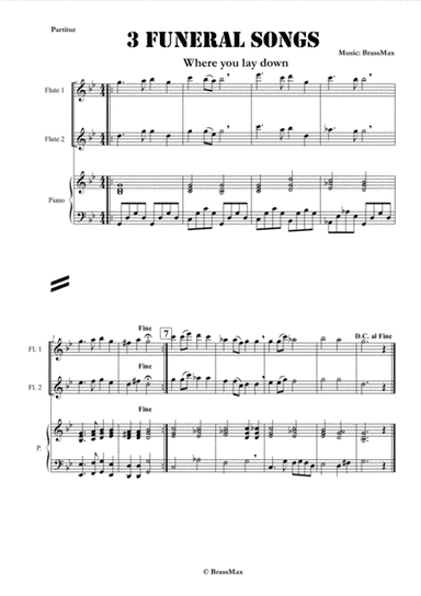3 Funeral Songs for 2 Flutes in C and Piano Accompaniment