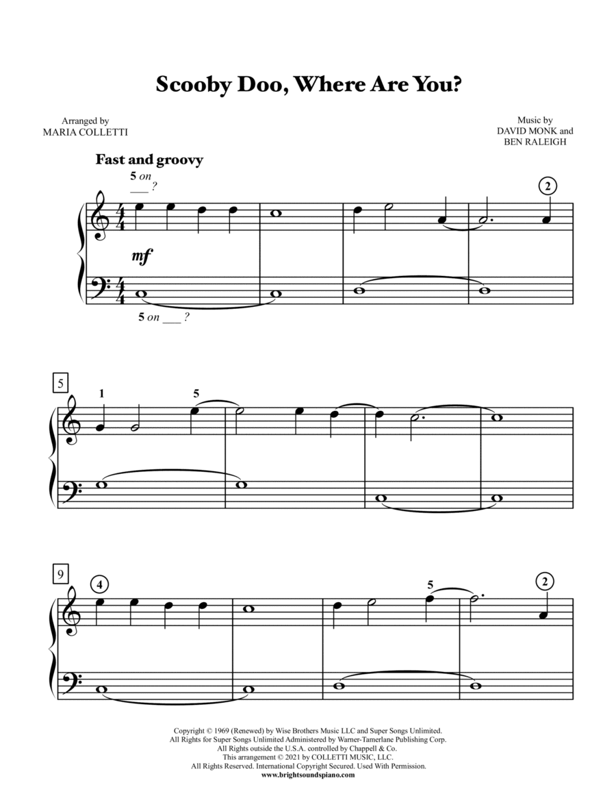 Scooby Doo, Where Are You? (arr. Maria Colletti)