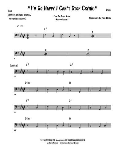 I'm So Happy I Can't Stop Crying (arr. Accubass)