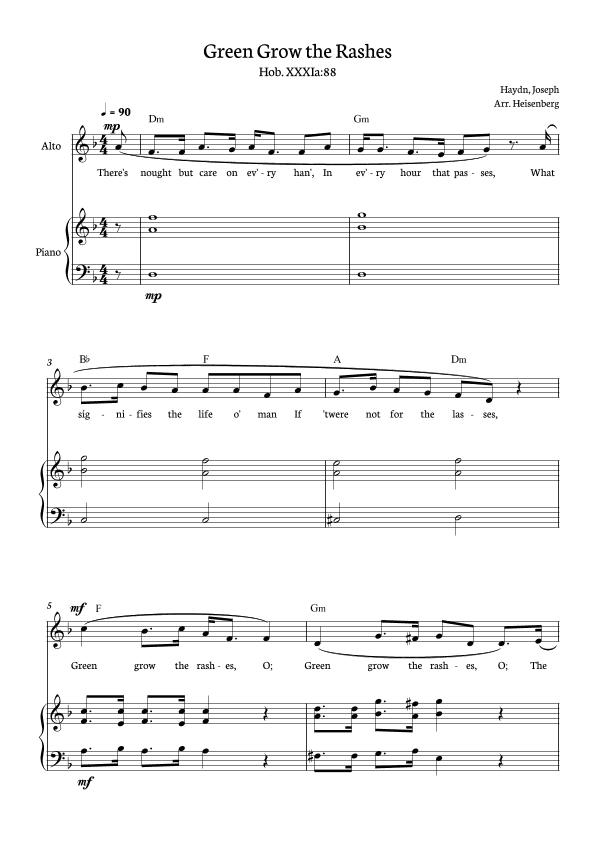 Green Grow The Rashes (arr. Heisenberg)