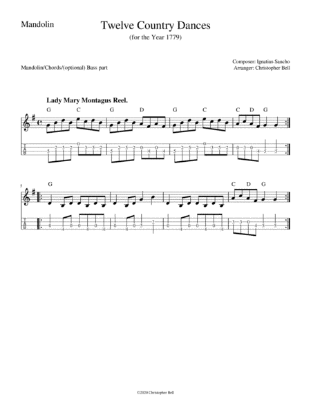 Ignatius Sancho - Twelve Country Dances (arr. Christopher Bell)