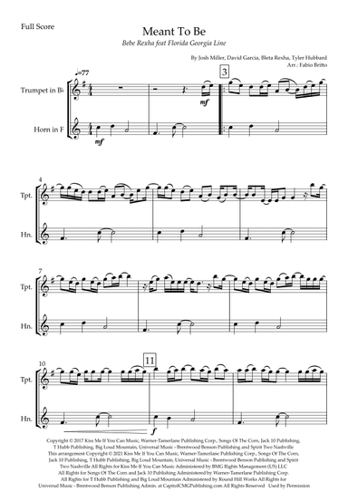 Meant To Be (arr. Fabio Britto)