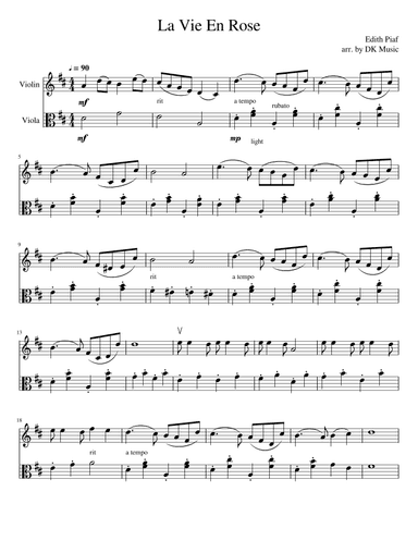 La Vie En Rose (arr. DK Music)