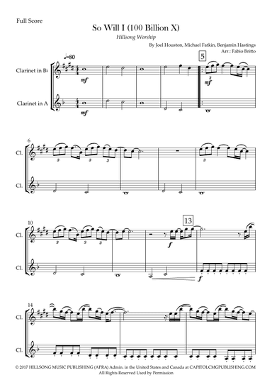 So Will I (100 Billion X) (arr. Fabio Britto)