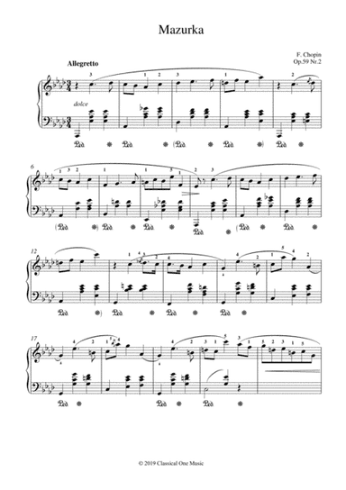 Chopin - Mazurka Op. 59 No.2 for piano solo (arr. MPS)