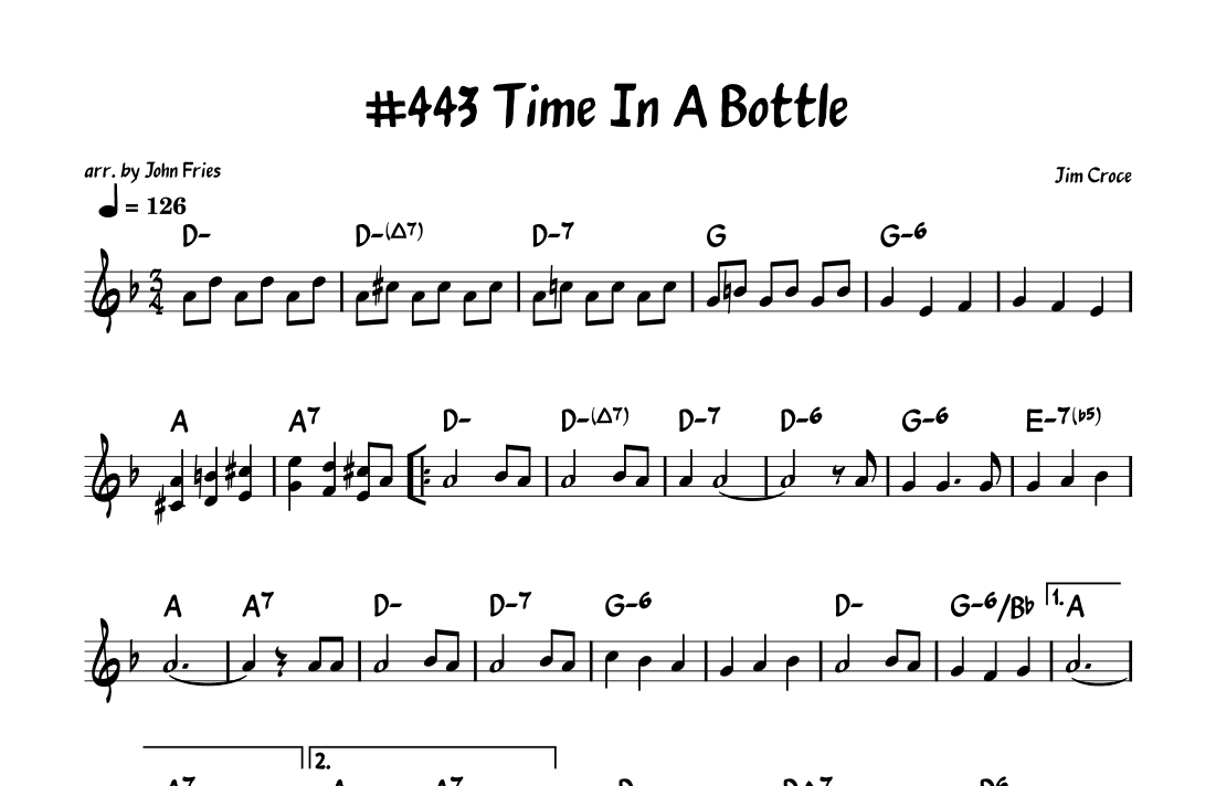 Time In A Bottle (arr. John Fries)
