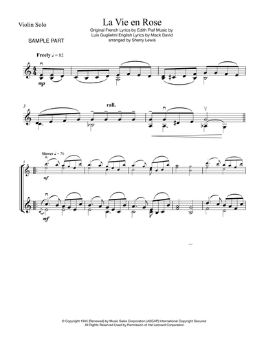 La Vie En Rose (arr. Sherry Lewis)