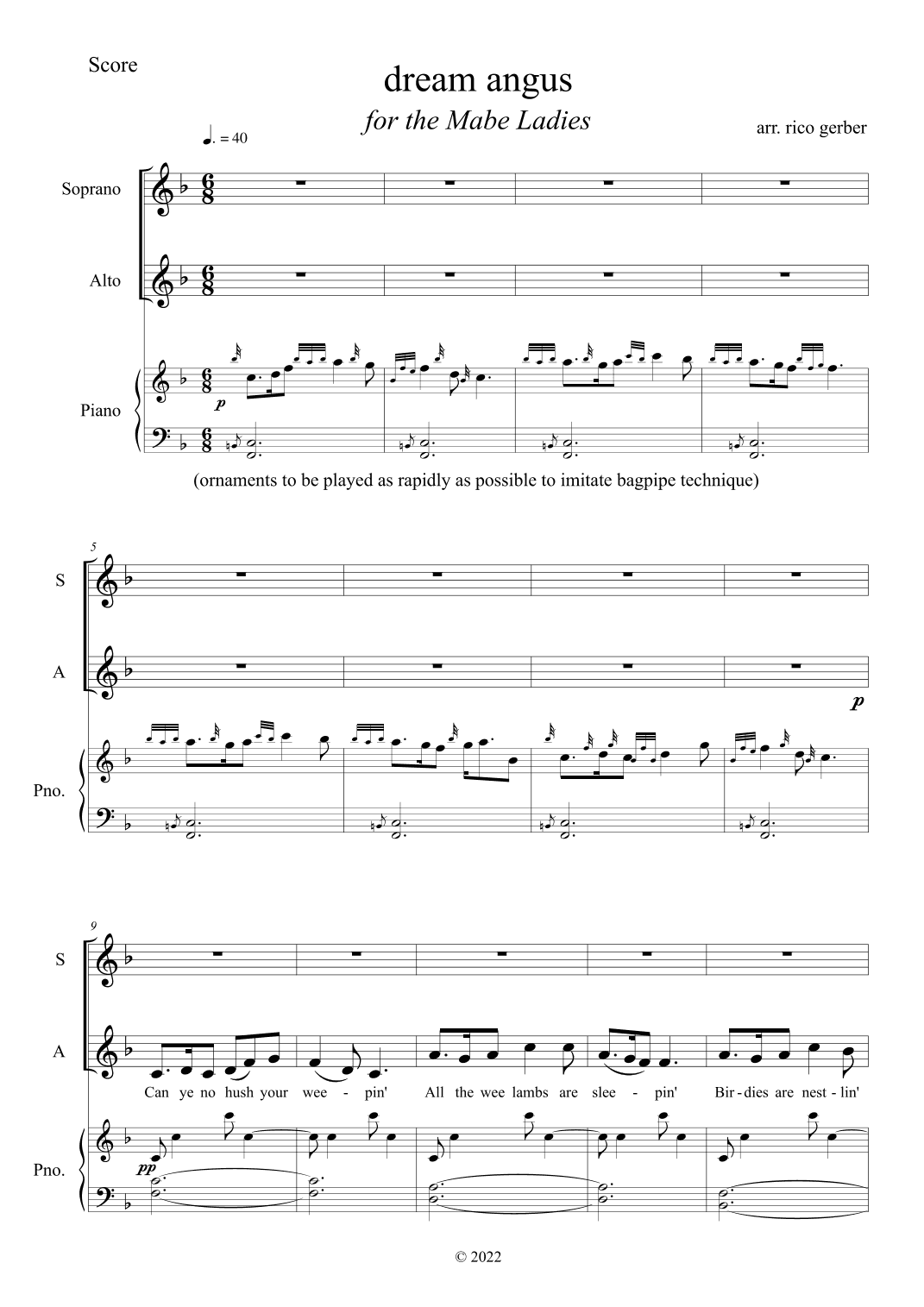 Dream Angus (arr. Rico Gerber)