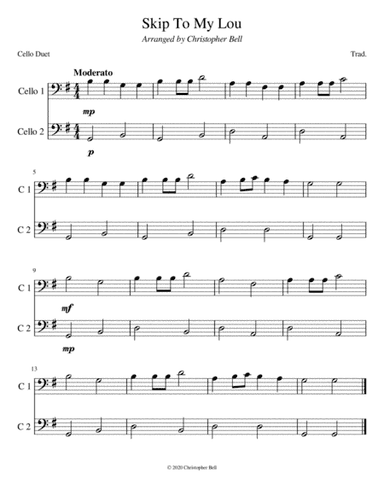 Skip To My Lou - Easy Cello Duet (arr. Silent Home Records)