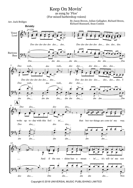 Keep On Movin' (arr. Jack Bridges)