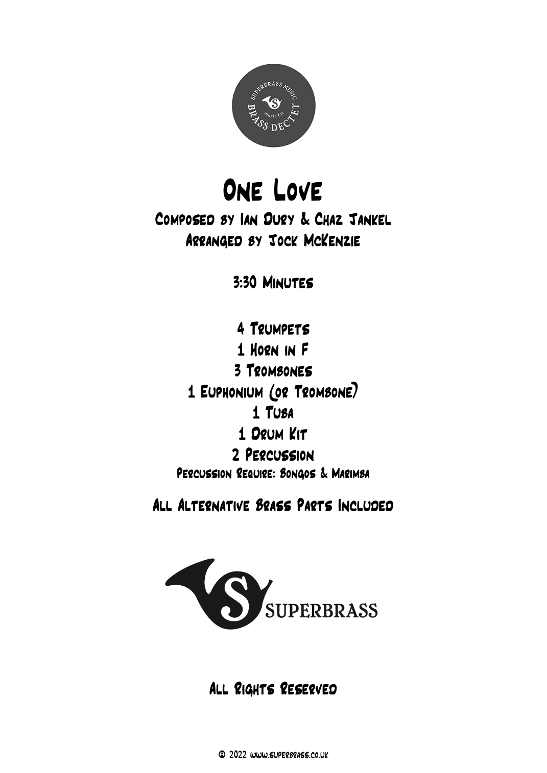 One Love (arr. Jock McKenzie)
