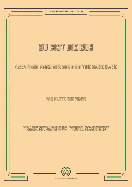 Schubert-Du bist die Ruh,for Flute and Piano (arr. MSM)