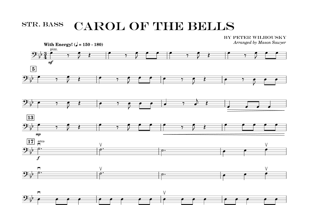 Carol Of The Bells - Score Only (arr. Mason Sawyer)