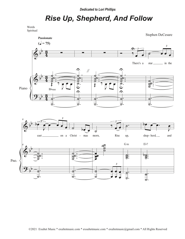 Rise Up, Shepherd, And Follow (Vocal Solo - Low Key)