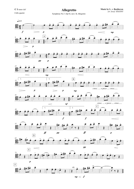 Allegretto (Beethoven: Symphony No.7, mov. II, excerpt) (arr. Josef STASTNY)