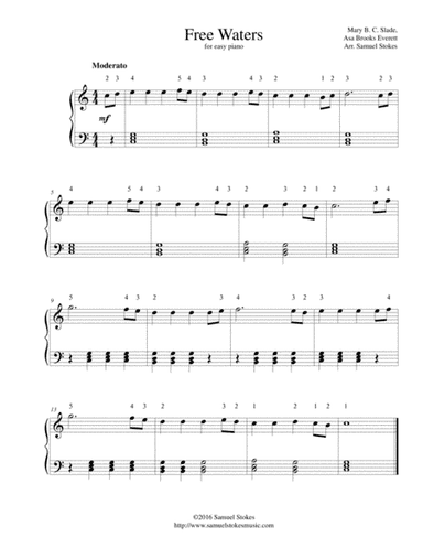 Free Waters (There's a Fountain Free) - for easy piano (arr. Samuel Stokes)