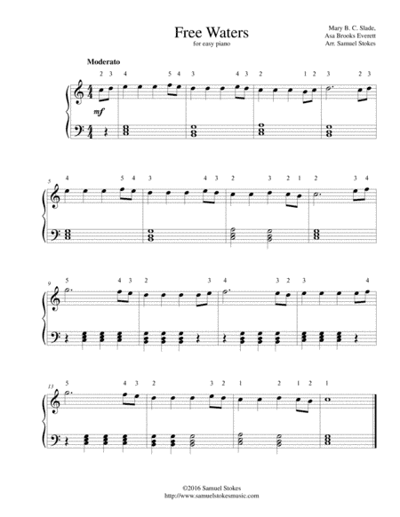 Free Waters (There's a Fountain Free) - for easy piano (arr. Samuel Stokes)