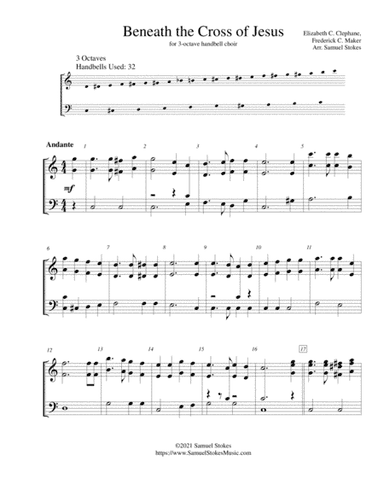 Beneath the Cross of Jesus - for 3-octave handbell choir (arr. Samuel Stokes)