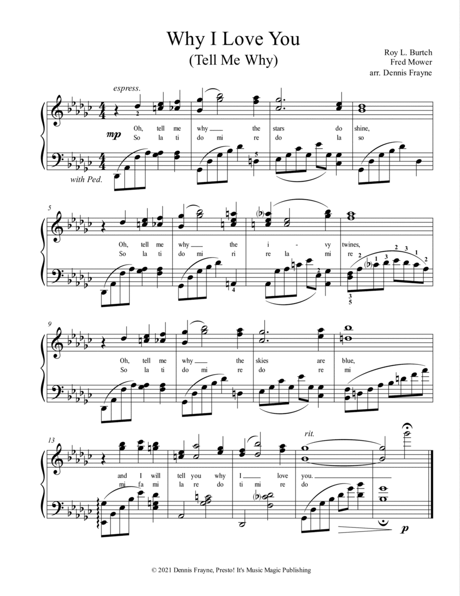Why I Love You (Tell Me Why) (arr. Dennis Frayne)