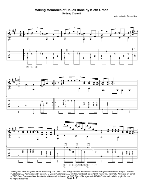 Making Memories Of Us (arr. Steven King)