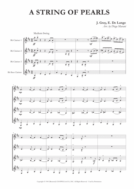 A String Of Pearls (arr. Diego Marani)