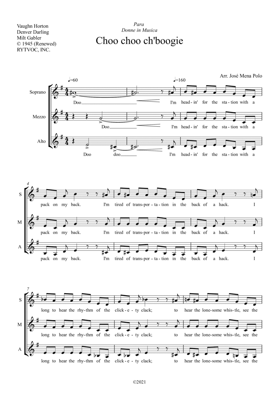 Choo Choo Ch' Boogie (arr. Jose Mena Polo)