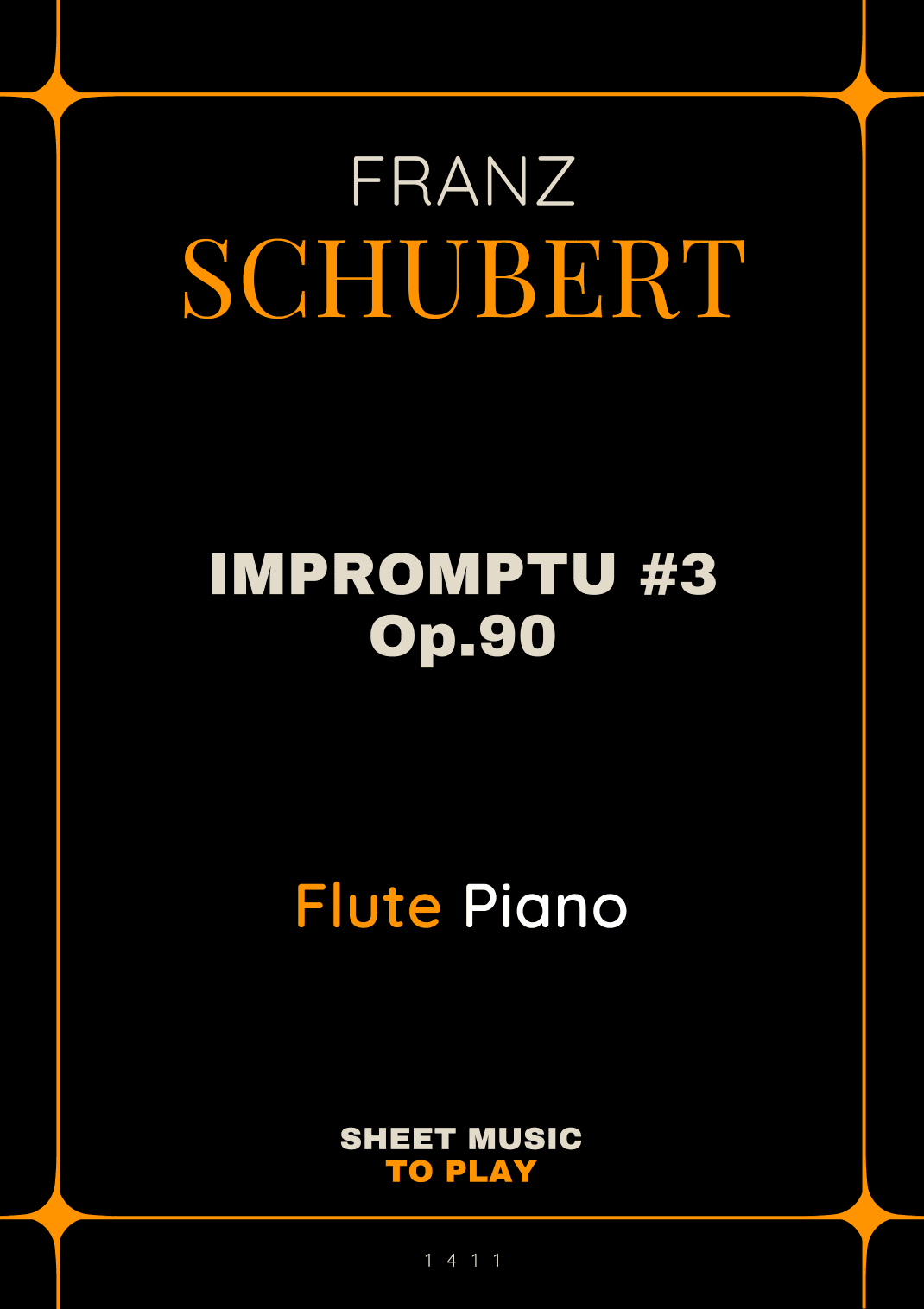 Impromptu No.3, Op.90 - Flute and Piano (Full Score and Parts) (arr. César Madeira)