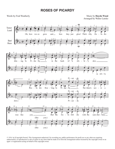 ROSES OF PICARDY (arr. Walter Latzko)
