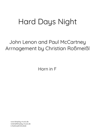 A Hard Day's Night (arr. Christian Roßmeißl)