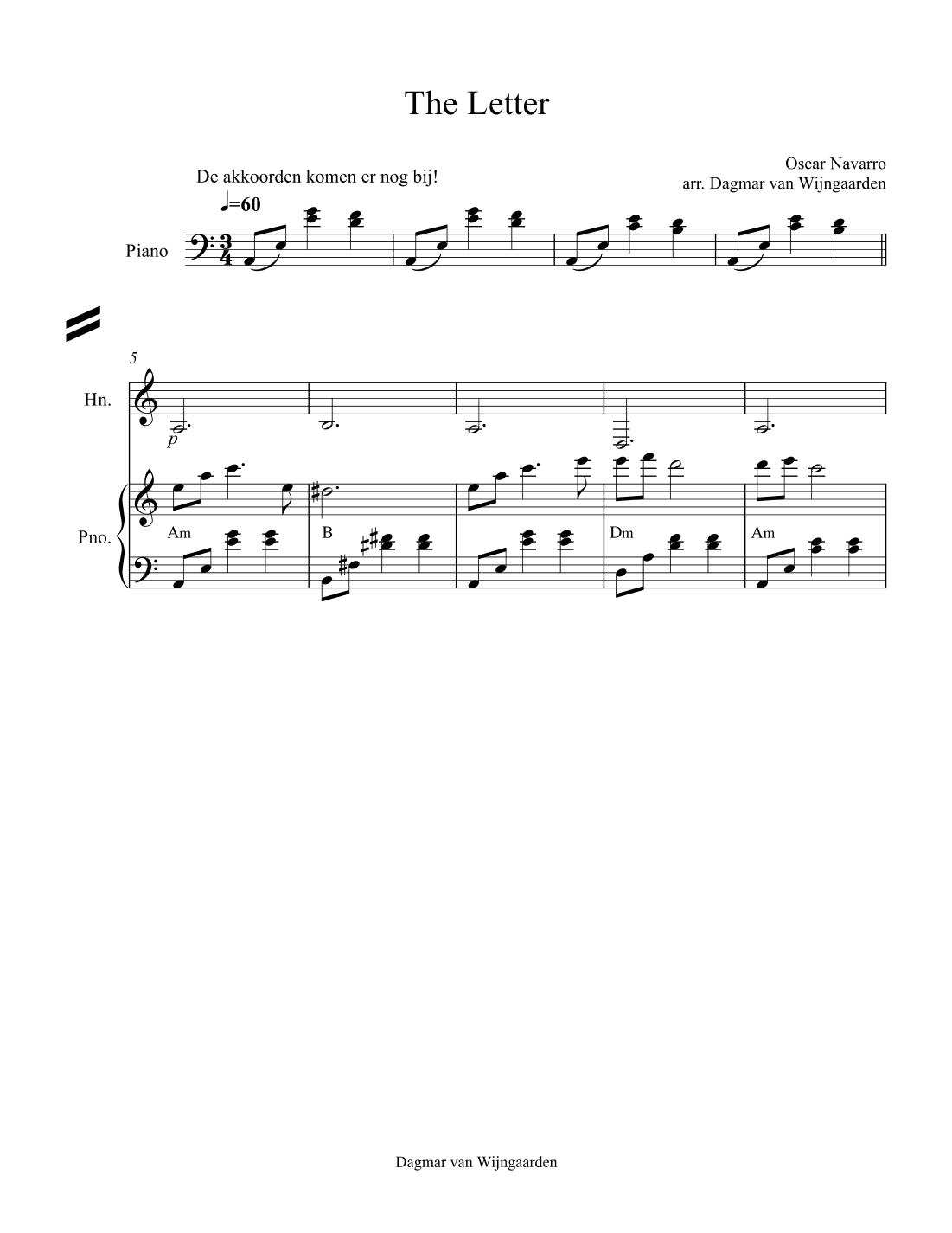 The Letter (arr. Dagmar van Wijngaarden)