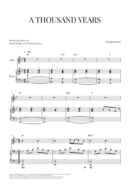 A Thousand Years (arr. Cadenza Editions)