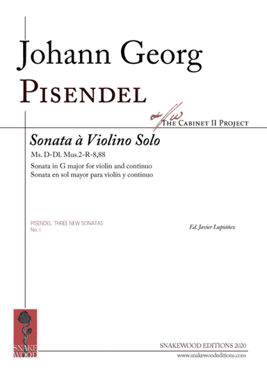Pisendel. Sonata for Violin and continuo in G major (New Violin Sonata No.1) (arr. Sneakwood Editions)