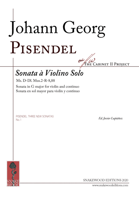 Pisendel. Sonata for Violin and continuo in G major (New Violin Sonata No.1) (arr. Sneakwood Editions)