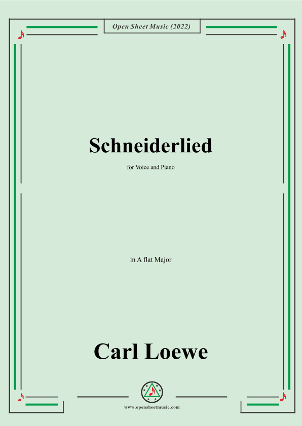 Loewe-Schneiderlied,in A flat Major,for Voice and Piano (arr. OSM Press)