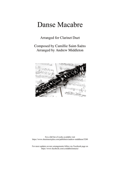 Danse Macabre arranged for Clarinet Duet (arr. Andrew Middleton)