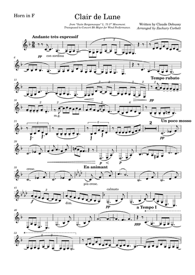 Clair de Lune (arr. Zachary Corbett)