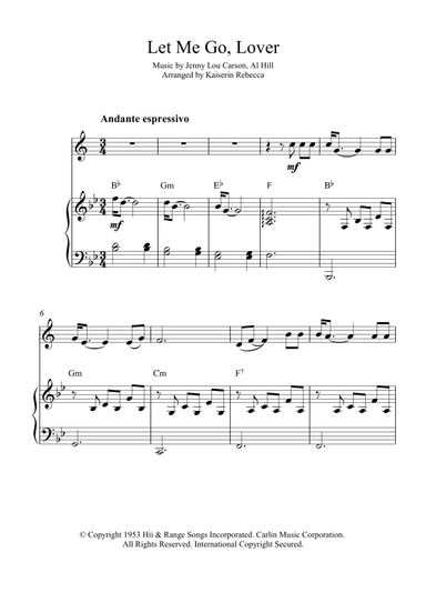 Let Me Go, Lover! (arr. Kaiserin Rebecca)