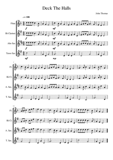 Deck The Halls - Brass Quartet (arr. Kacie J. Rickells)