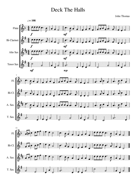 Deck The Halls - Brass Quartet (arr. Kacie J. Rickells)