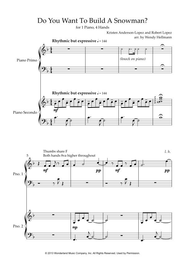 Do You Want To Build A Snowman? (arr. Wendy Hellmann)