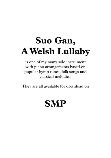 Suo Gan, A Welsh Lullaby, for Violin and Piano (arr. Nigel Williams)