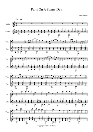 Paris On A Summer Day for Violin and Guitar