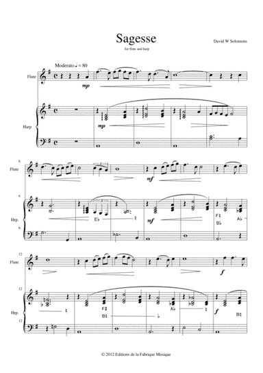 David W. Solomons: Sagesse for flute and harp