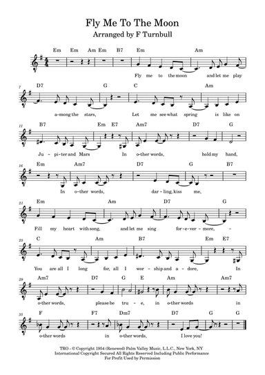 Fly Me To The Moon (in Other Words) (arr. F Turnbull)